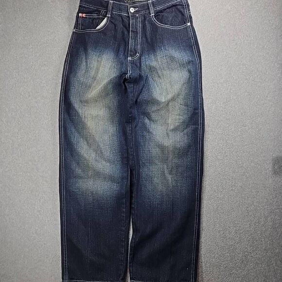 Men’s 32x34 Southpole Wide Leg Red Tab 3180 Jeans Vintage Y2K Blue Grunge Baggy - Picture 1 of 12